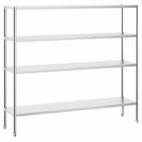 رفوف ستانلس ستيل PREMIUM - 2000x490mm - عمق: 500 mm - 4 رفوف (قابلة للتعديل) - الحمولة: 320 kg