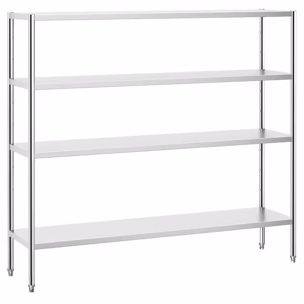 رفوف ستانلس ستيل PREMIUM - 2000x490mm - عمق: 500 mm - 4 رفوف (قابلة للتعديل) - الحمولة: 320 kg
