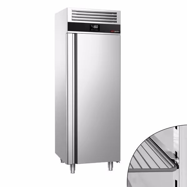 Szafa mroźnicza PREMIUM – stal nierdzewna – GN 2/1 – 700 L – z 1 drzwiami – z izolacją 60 mm