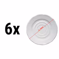 (6 pcs) CLASSICO - Cappuccino saucers - Ø160mm - White