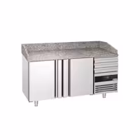 Stół chłodniczy do pizzy PREMIUM – 1600 x 800 mm – z 2 drzwiami i 3 szufladami