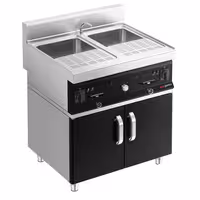 Eléctrico Cocedor de pasta PROFESIONAL - 2x26L - 12kW - con mueble bajo con 2 puertas