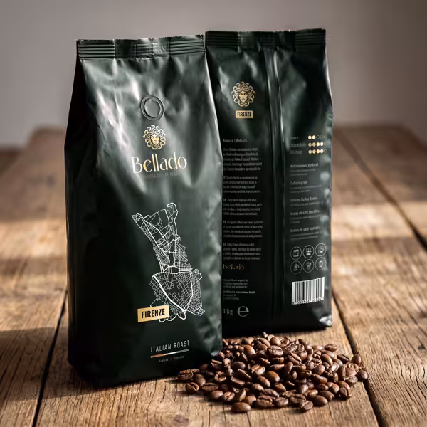 BELLADO | "Firenze" Kahve Çekirdekleri - 6 x 1 kg - %80 Arabica & %20 Robusta