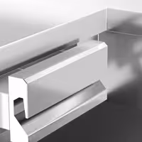 Mostrador de caja KOPENHAGEN - 1240mm - derecha - Acero inoxidable