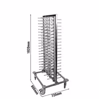 Tabak İstif Arabası - Çift Sıralı - 80 Tabak Kapasiteli - Ø 16-32cm - Tekerlekli