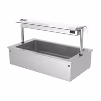 Cuba de gelo de encastrar - 1460mm - 4x GN 1/1 - 160L - com resguardo de vidro