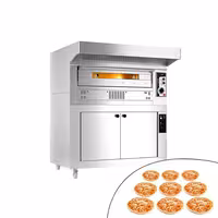 Gas Deck Pizza Oven - Single Deck - Refractory Stone Deck - 9 x Ø 33cm (13") - 230V Single Phase - Mechanical Controls - up to 370°C - incl. Stainless steel hood & Proofing cabinet