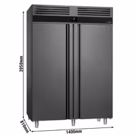Szafa chłodnicza PREMIUM – stal nierdzewna – GN 2/1 – 1400 L – z 2 drzwiami – antracytowa