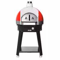 Wood-Fired Pizza Oven - Single Deck -  3 × Ø 30 cm - Red - up to 400°C - with Base frame