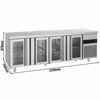 Rashladni pult PREMIUM - 2330x700 mm - Ventilirano hlađenje - s 4 staklena vrata
