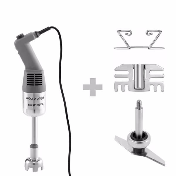 ROBOT COUPE | Mini MP 190 V.V. - Saumikser koos segamisvarrega 190mm - 270 W - 2000 kuni 12 500 pööret minutis - 9 kiirust.