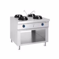 Plinski wok štednjak - otočna izvedba - 56,0 kW - 4 plamenika - uključuje 2 slavine