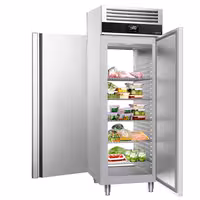 Szafa mroźnicza PREMIUM – przelotowa – stal nierdzewna – GN 2/1 – 700 L – z 1 drzwiami z przodu i z tyłu