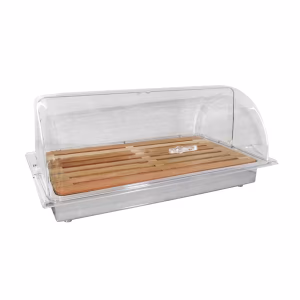 Rolltop Kapaklı Ekmek Kutusu - 530x285mm - Krom