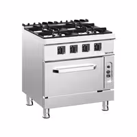 Plynový sporák - 32 kW - 4 hořáky - vč. plynové trouby statické - 6 kW