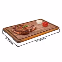 (6 pcs) Steak Board - Iroko Wood - 350x250mm