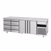 Commercial Counter Fridge PREMIUM - 2330x700mm - with 2 doors - 6 drawers - capacity 632 litres