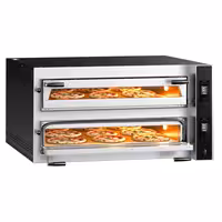 Electric Deck Pizza Oven - Twin Deck - Refractory Stone Deck - 9+9 x Ø 35cm (13.8") - Touchscreen Controls - up to 400°C