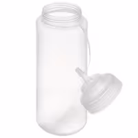 (6 Stück) Quetschflasche - PET - 1020ml - Ø 80mm - mit Schraubdeckel & Verschlusskappe