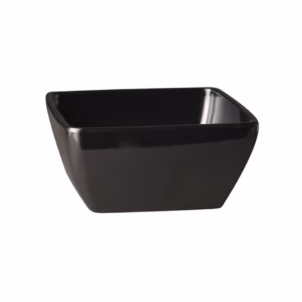 (6 adet) Kase - PURE - Melamin - 0,4L - köşeli - 125x125mm - Derinlik:60mm - Siyah