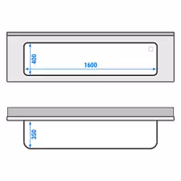 ECO sudoper za pranje posuđa – 2000 x 600 mm – s jednom zdjelom