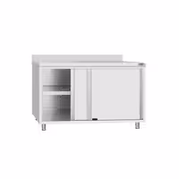 خزانة قاعدية ستانلس ستيل KOPENHAGEN ECO - 1200x600mm - أبواب منزلقة - مع حاجز خلفي