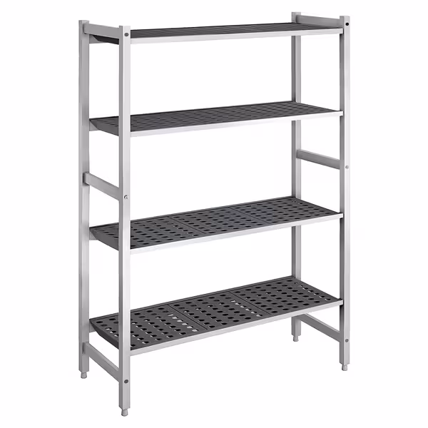 وحدة رفوف ألمنيوم - بداية - 1200x1800mm - عمق: 560 mm - 4 رفوف - الحمولة: 900 kg