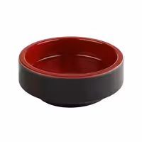 (6 adet) Kase - ASIA PLUS - Melamin - yuvarlak - Ø75mm - Derinlik:30mm - Siyah/Kırmızı