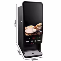 Hot Drinks Vending Machine - 2 Powder Containers - 1.8 kW - Digital - Black