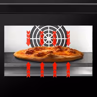 Commercial High Speed Oven - Touchscreen - 3.4kW - Stainless Steel - incl. Pizza Tray, Temperature Probe, Non-stick Basket, Non-stick Baking Tray | 80% Faster Cooking