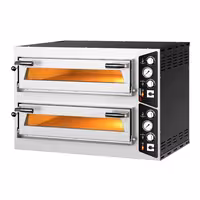 Electric Deck Pizza Oven - Twin Deck - Refractory Stone Deck - 4+4 x Ø 35cm (13.8") - Mechanical Controls - up to 450°C