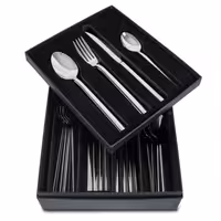 Cutlery set - Giancarlo - 18/10 stainless steel - Knife224mm; Fork205mm; Spoon205mm; Dessert spoon164mm - incl. cutlery box - Mirror - 24-piece set - For 6 people