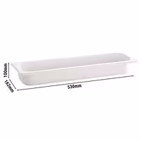 (6 pcs) Melamine Gastronorm Tray GN 2/4 - ECO - White - 4.3L - Depth: 100mm