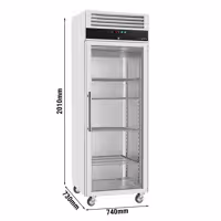 Szafa mroźnicza ECO – stal nierdzewna – 600 L – z 1 drzwiami szklanymi