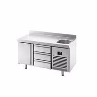 Rashladni pult PREMIUM PLUS - 1468x600 mm - 250 l - Ventilirano hlađenje - s 1 vrata - s 3 ladica - s 1 korita - Podignuti rub