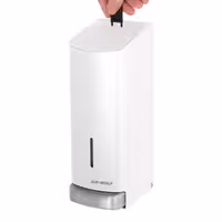 AIR-WOLF | Dozator sapuna & dezinfekcijskog sredstva sa pritisnim gumbom - 1200 ml - Plemeniti čelik - Bijela boja