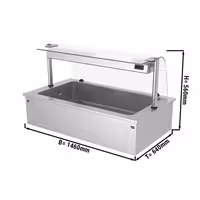 Cuba de gelo de encastrar - 1460mm - 4x GN 1/1 - 160L