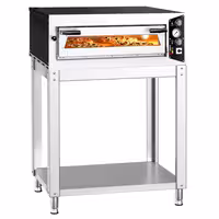 Electric Deck Pizza Oven - Single Deck - Refractory Stone Deck - 4 x Ø 35cm (13.8") - Mechanical Controls - up to 450°C - incl. Base frame