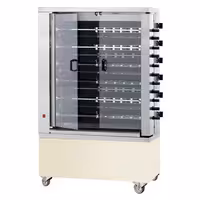 Commercial Electric Chicken Rotisserie Oven - Glass-Ceramic - 28.8kW - with 11 Skewers for up to 66 chickens