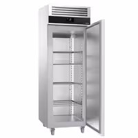 Commercial Upright Fridge Stainless steel PREMIUM - GN 2/1 - 700L - with 1 door - On castors - For UK