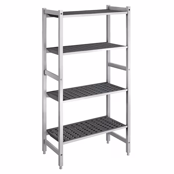 وحدة رفوف ألمنيوم - بداية - 660x1800mm - عمق: 360 mm - 4 رفوف - الحمولة: 900 kg