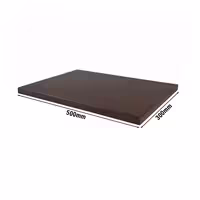 Neslīdošs griešanas dēlis - 300x500 mm - Biezums: 20 mm - HACCP atbilstošs - PE500 (HDPE) polietilēns - Brūns - Ar fiksatoriem