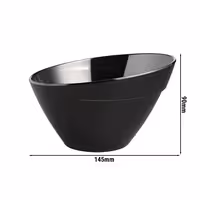 (6 adet) Kase - Melamin - BALANCE - 0,4L - köşeli - 145x145mm - Derinlik:90mm - Siyah