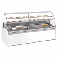 Serve Over Counter - 2560x985mm - with 4 doors - capacity 430 litres - curved front glass - LED lighting