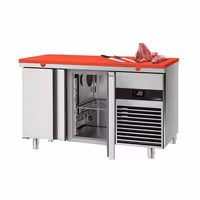 Kontar frijskat premium – 1400 x 700 mm – b'żewġ bibien – inkluż bord aħmar għall-qtugħ