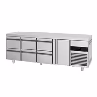 Commercial Counter Fridge PREMIUM - 2330x700mm - with 1 door - 6 drawers - capacity 632 litres
