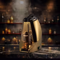Commercial Electric Citrus Juicer - 570W - 10.28kg - with press arm, dishwasher-safe parts, heat protection - Gold (Single)