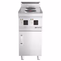 Električni štednjak - 400x600x1000 mm - 4 kW - 2 ploče - samostojeći - zatvoreni ormarić s 1 vratima