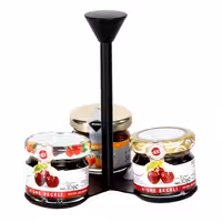 Jam Etagere / Buffet Stand - Stainless steel, powder-coated - Black - Height: 120mm - with 3 shelves