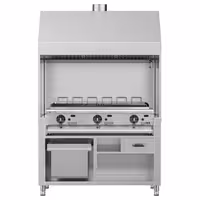 Commercial Gas Chargrill BERLIN - 1360mm - Freestanding - 790mm Deep - 6 Grill Grids - Cast-Iron Cooking Grids - 21kW